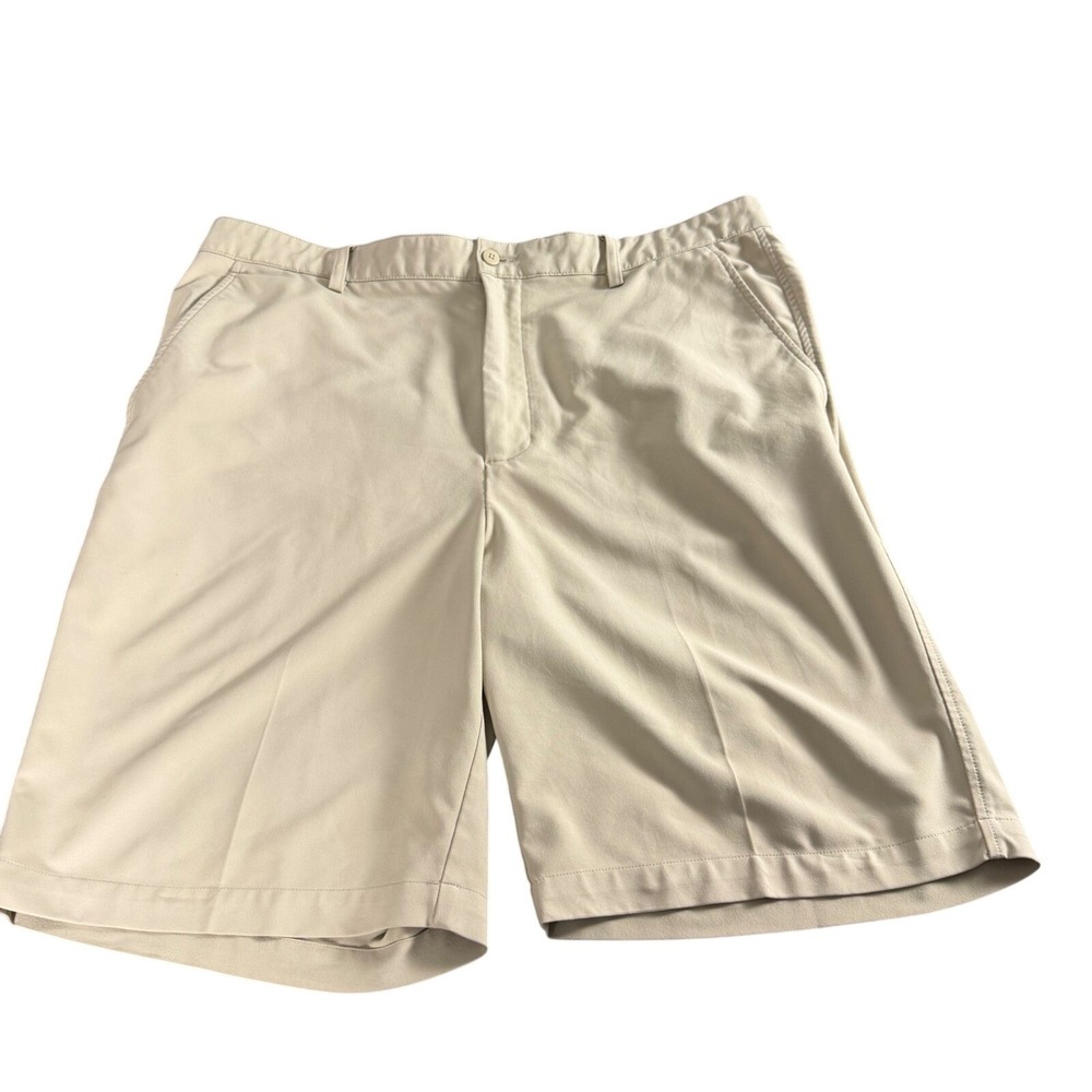 FootJoy Mens Performance Golf Shorts Khaki Tan Flat Front Stretch Size 40 FJ
